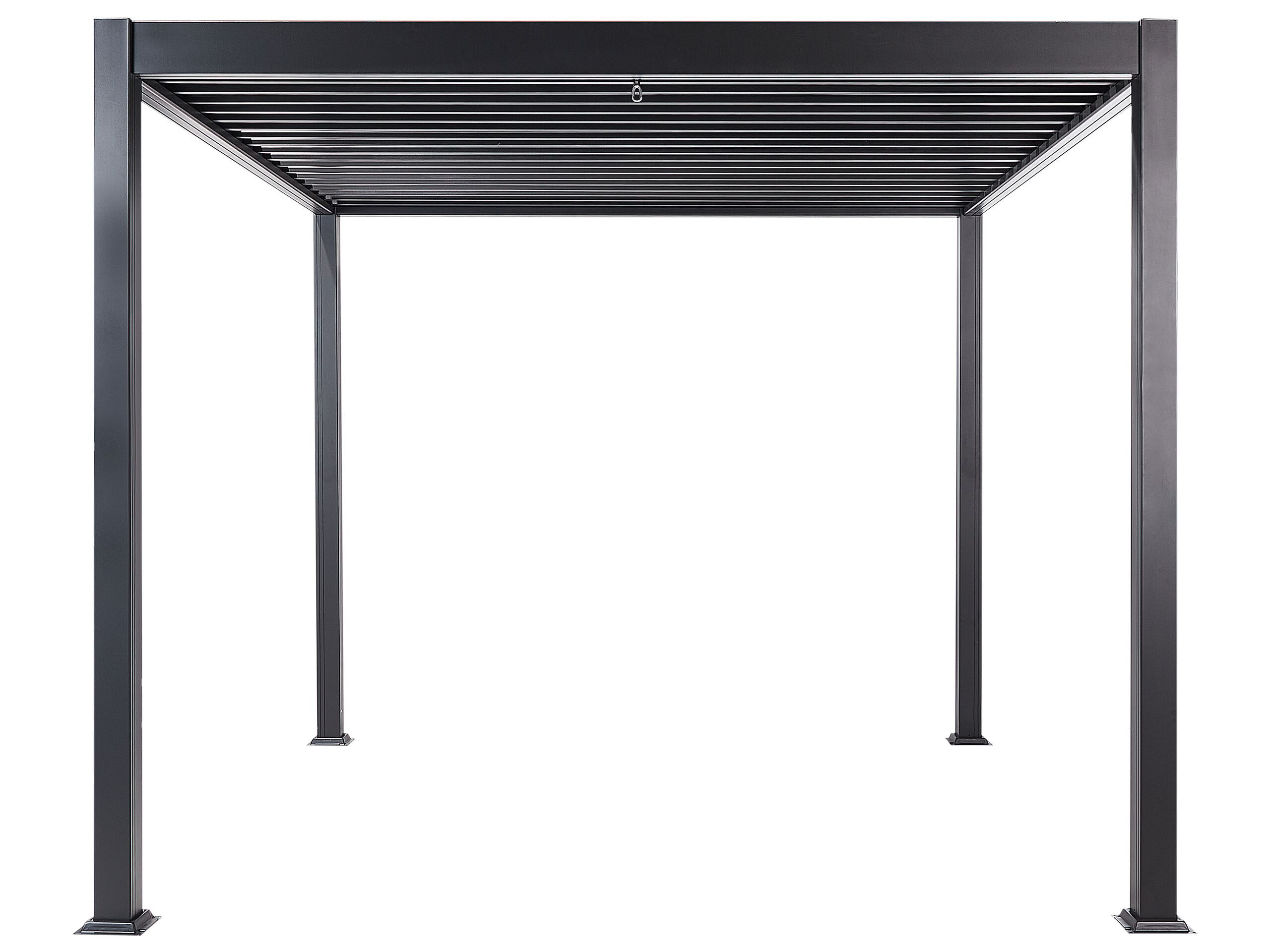 Pawilon ogrodowy altana 310 x 310 cm metalowy czarny