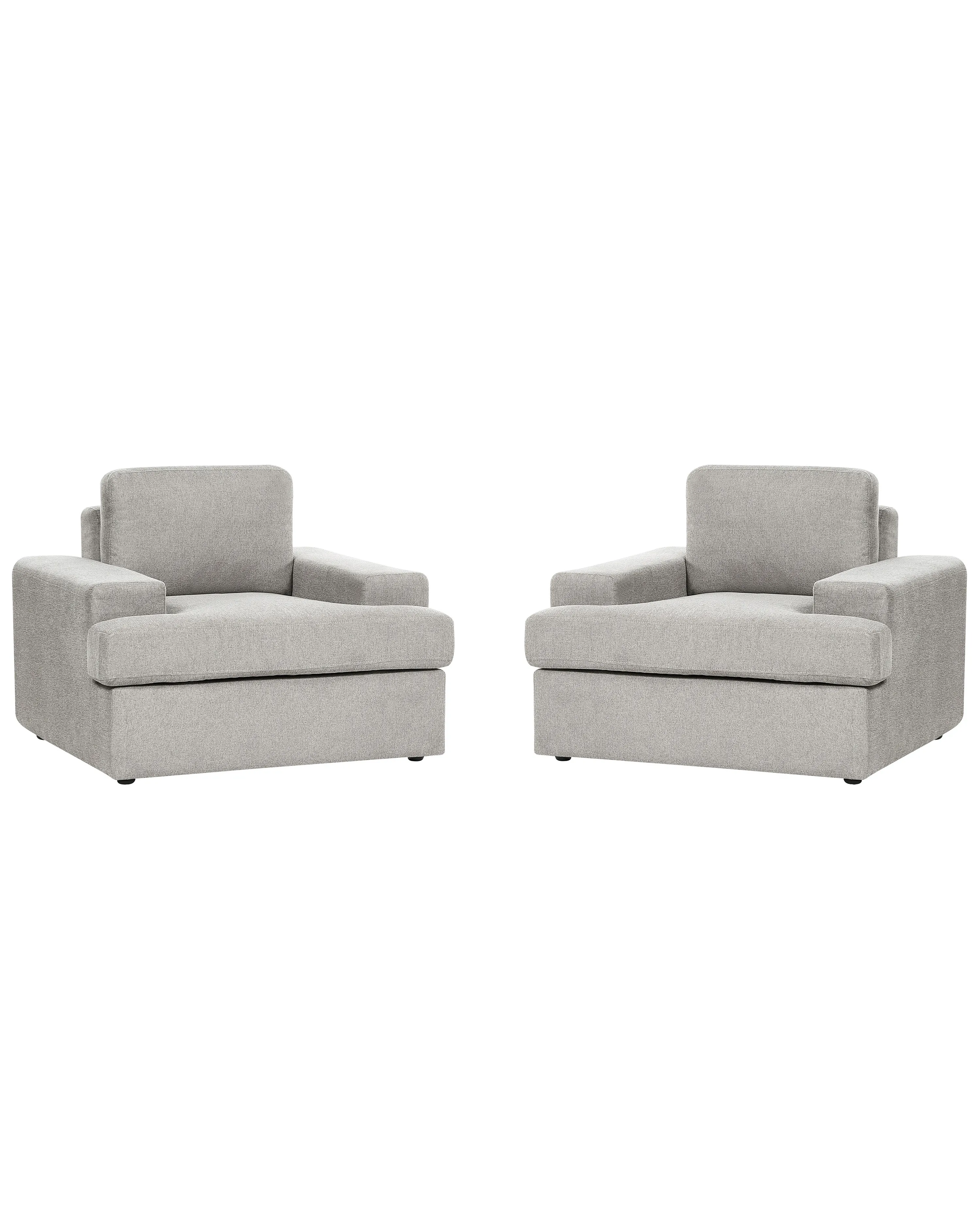 Set of 2 Armchairs ALLA Fabric Light Grey