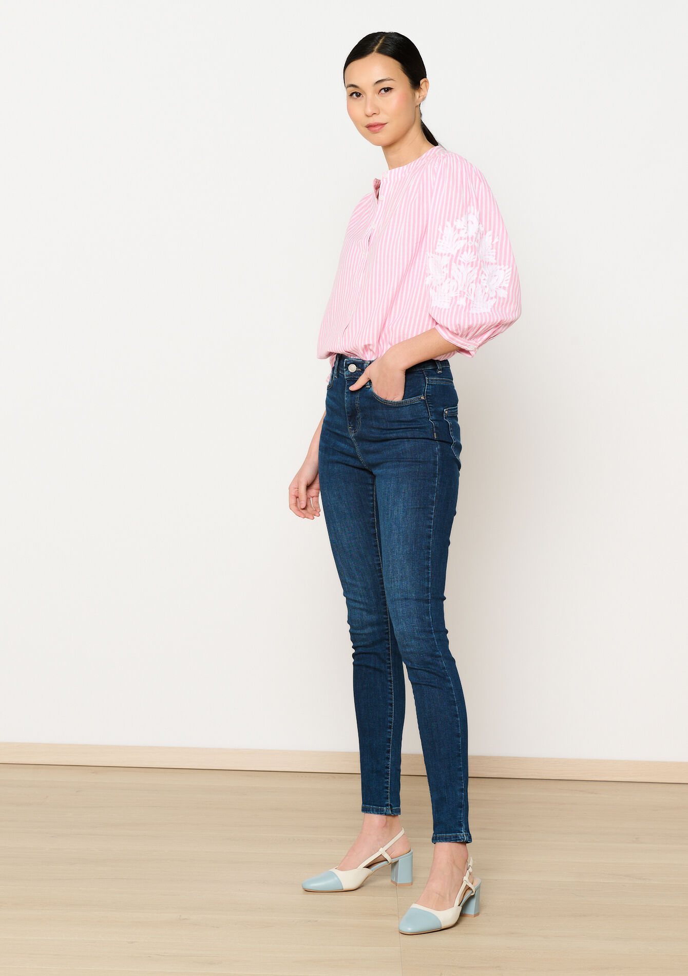 Skinny jeans met hoge taille