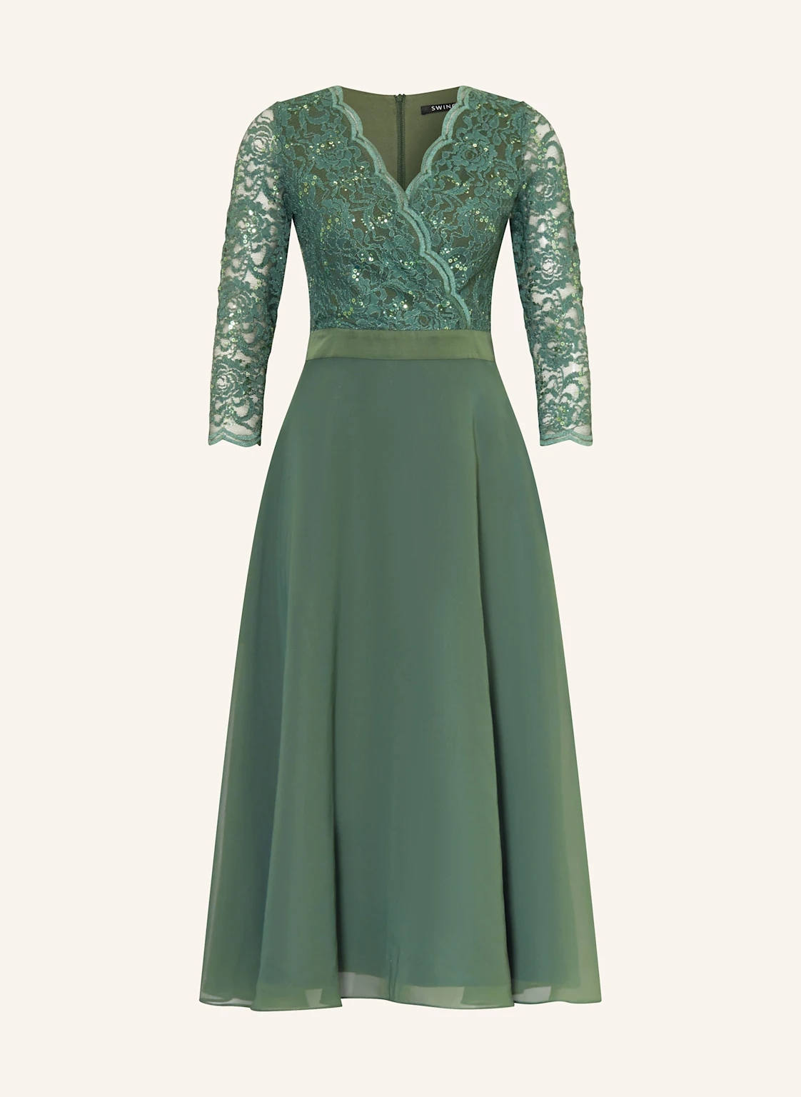 SWING Cocktailkleid mit 3/4-Arm und Spitze