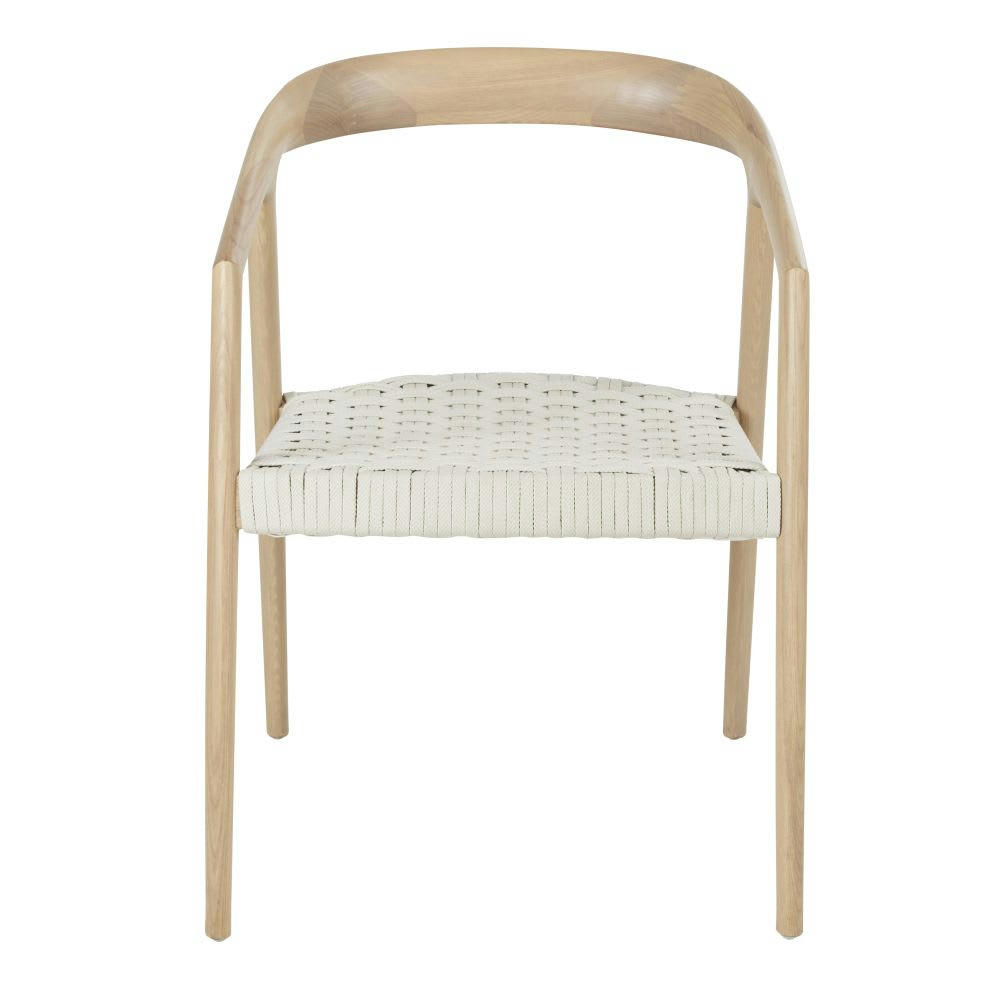 Mangrove - Chaise en frêne et assise en corde beige