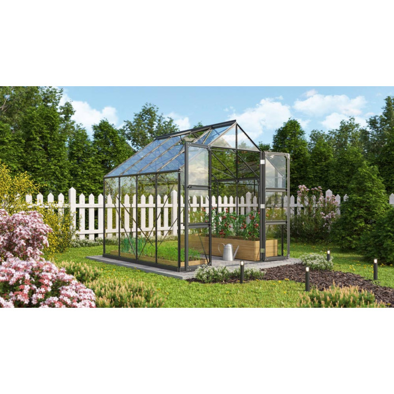 Serre en verre Domus noire 6,7 m² VITAVIA