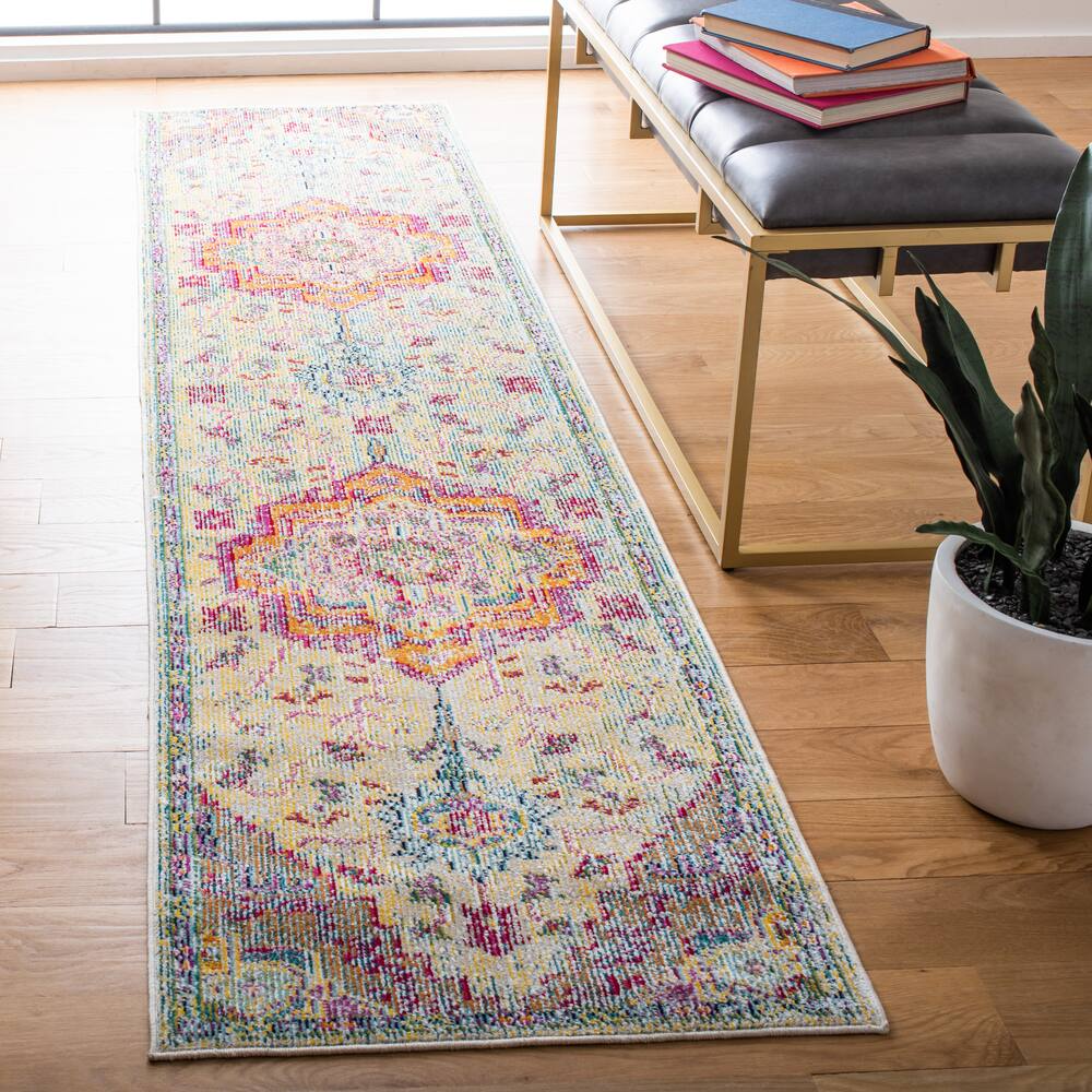Safavieh Crystal 501 Rug, Light Blue/Fuchsia