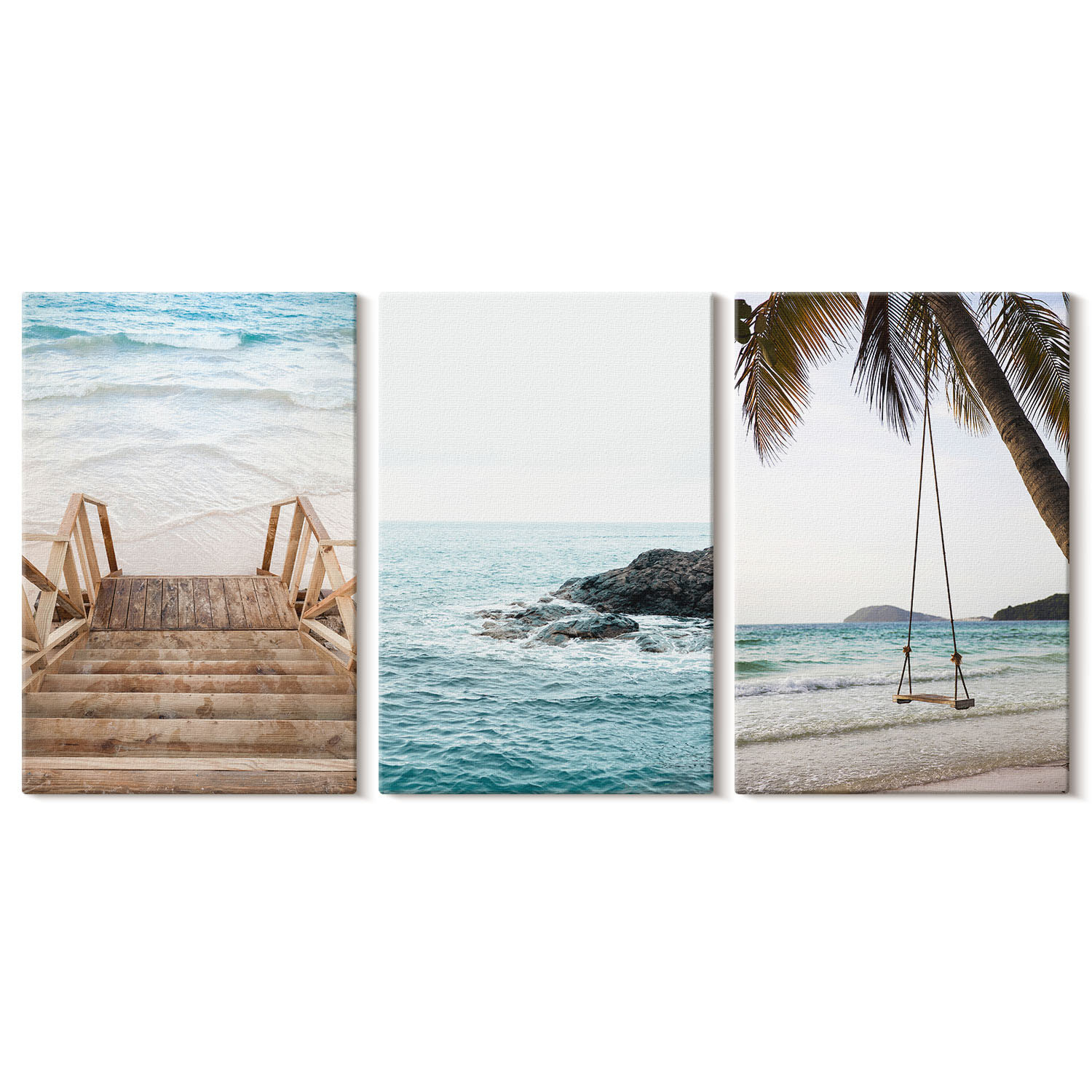Obraz canvas 3 częściowy Plażowa huśtawka | 3x40x60 | Wallfluent