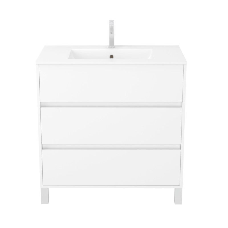 Meuble sous-plan Atos avec 3 tiroirs blanc 80 cm AURLANE