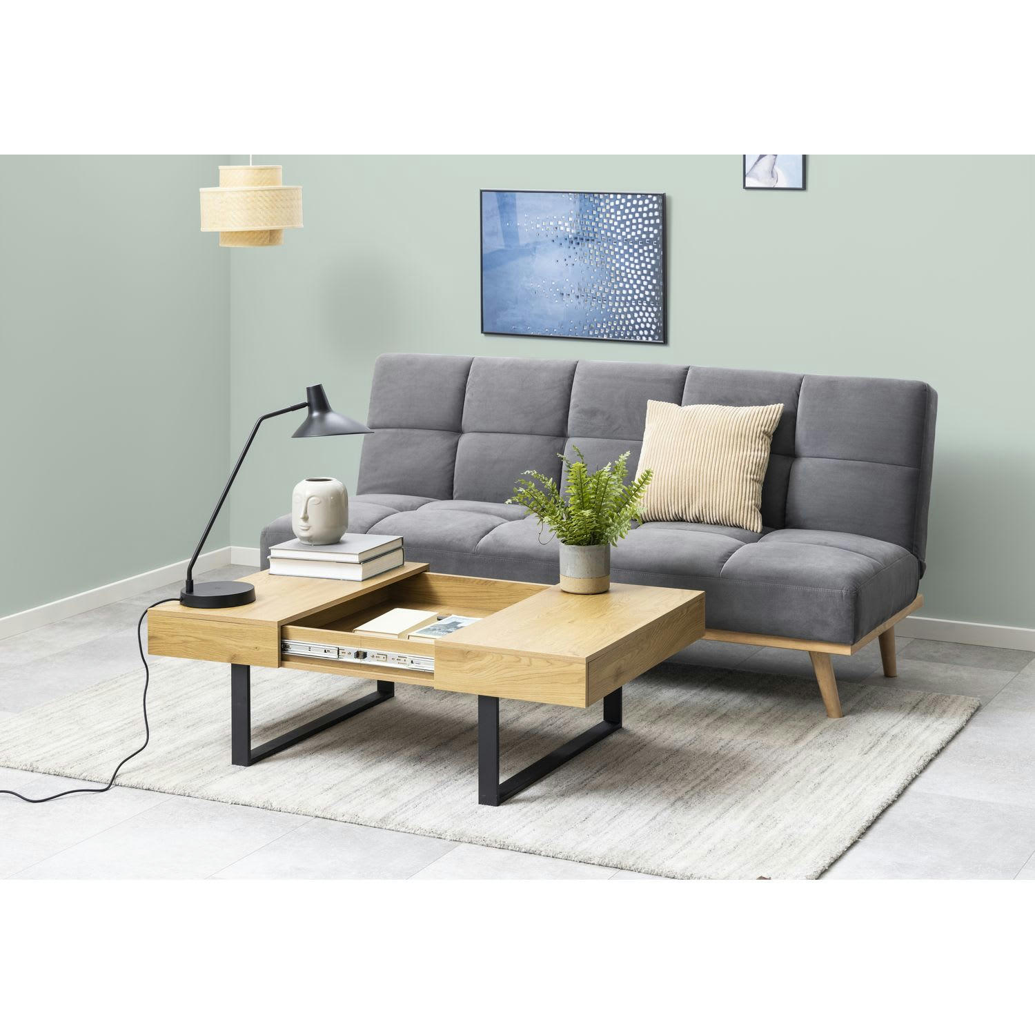 PARADISE - Table basse mdf et métal marron