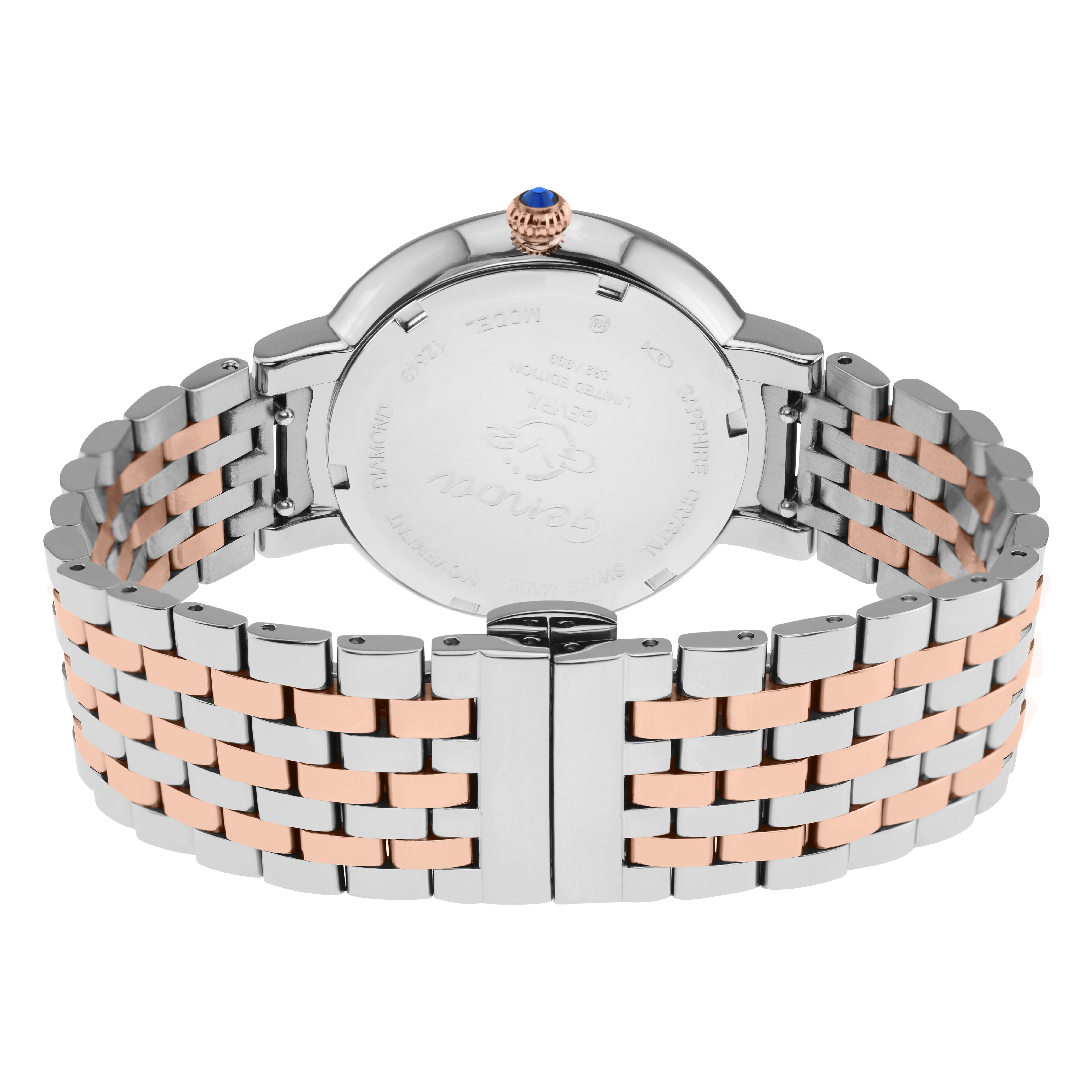 GV2 Genoa, Swiss Quartz Watch, Blue MOP Dial, 316L Stainless Steel, and Sapphire Crystal