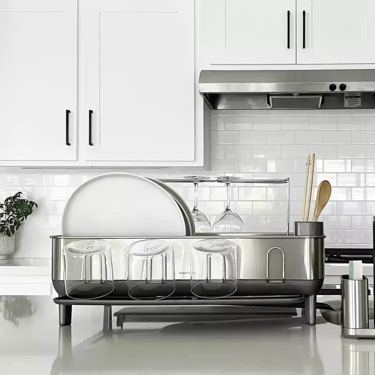 Simplehuman Steel Frame Dish Rack - Brushed Steel