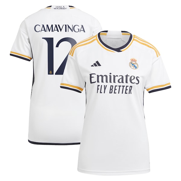 Eduardo Camavinga Los Merengues adidas Women's 2023/24 Home Replica Jersey - White/Navy