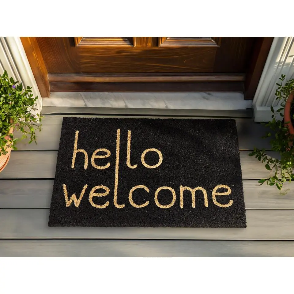 FANSIPAN - Deurmat - Zwart - 40 x 60 cm - Kokos