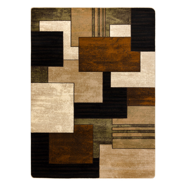 Dywan ROYAL 5367 Geometryczny 3D - czarny / brązowy 100x200 cm
