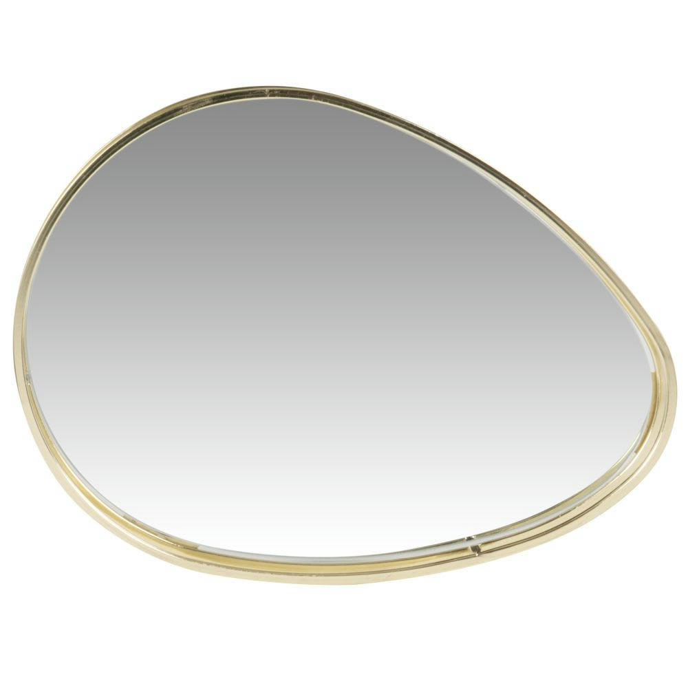 Ferrara - Plateau en métal doré et miroir L24