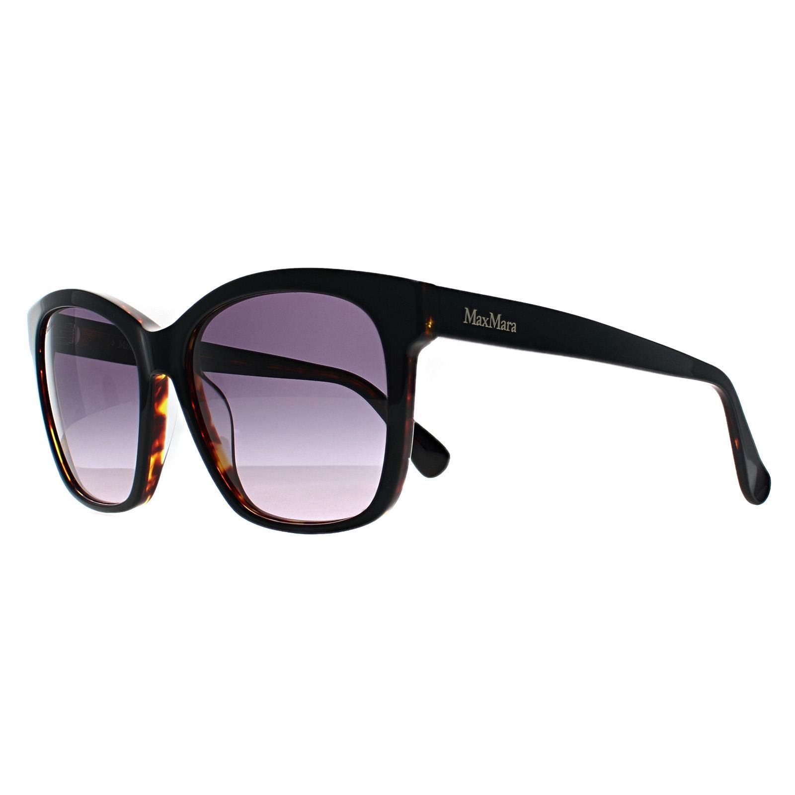 Max Mara Square Black Tortoise Smoke Grey Gradient MM0042 Logo9