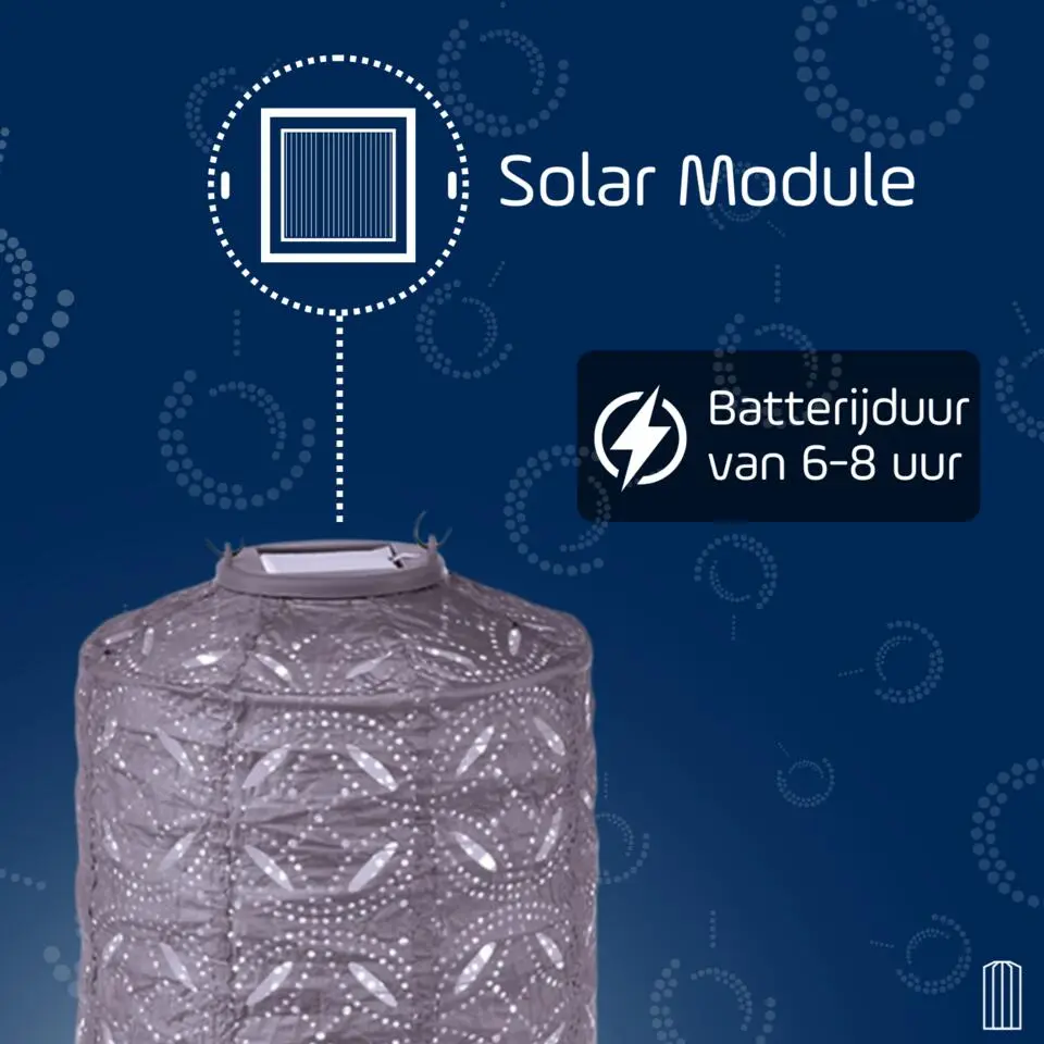 LUMIZ Solar Lampion Mandela Cylinder - 18 cm - Lichtpaars