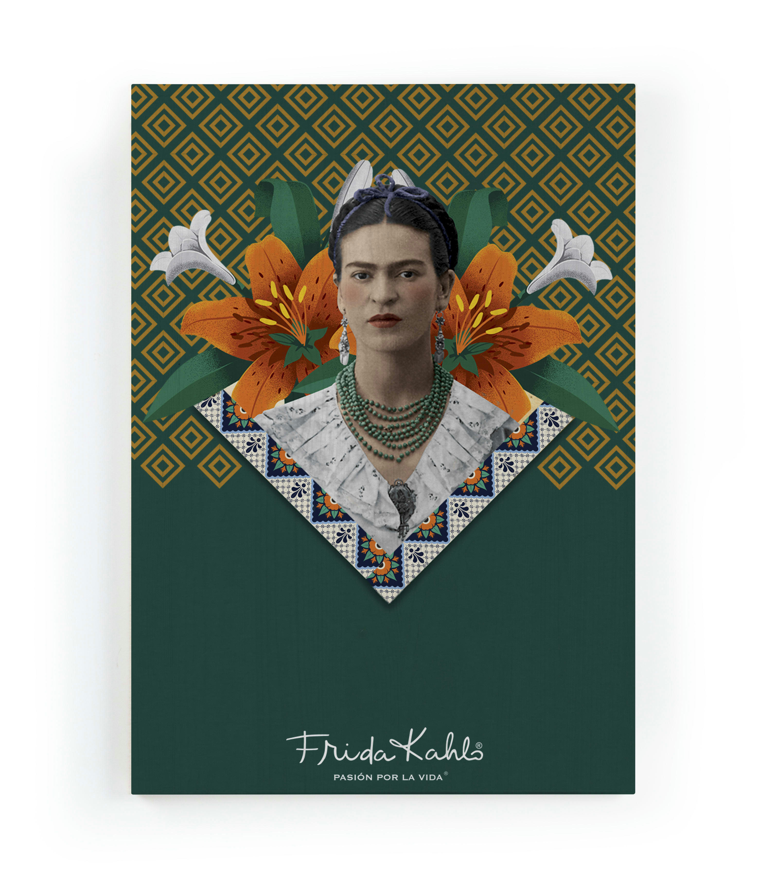 FRIDA GEOMETRIC - Peinture sur toile 60x40 imprimé HD Frida géométrique