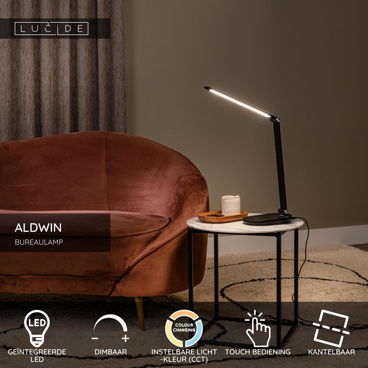 Lucide ALDWIN Bureaulamp - Zwart