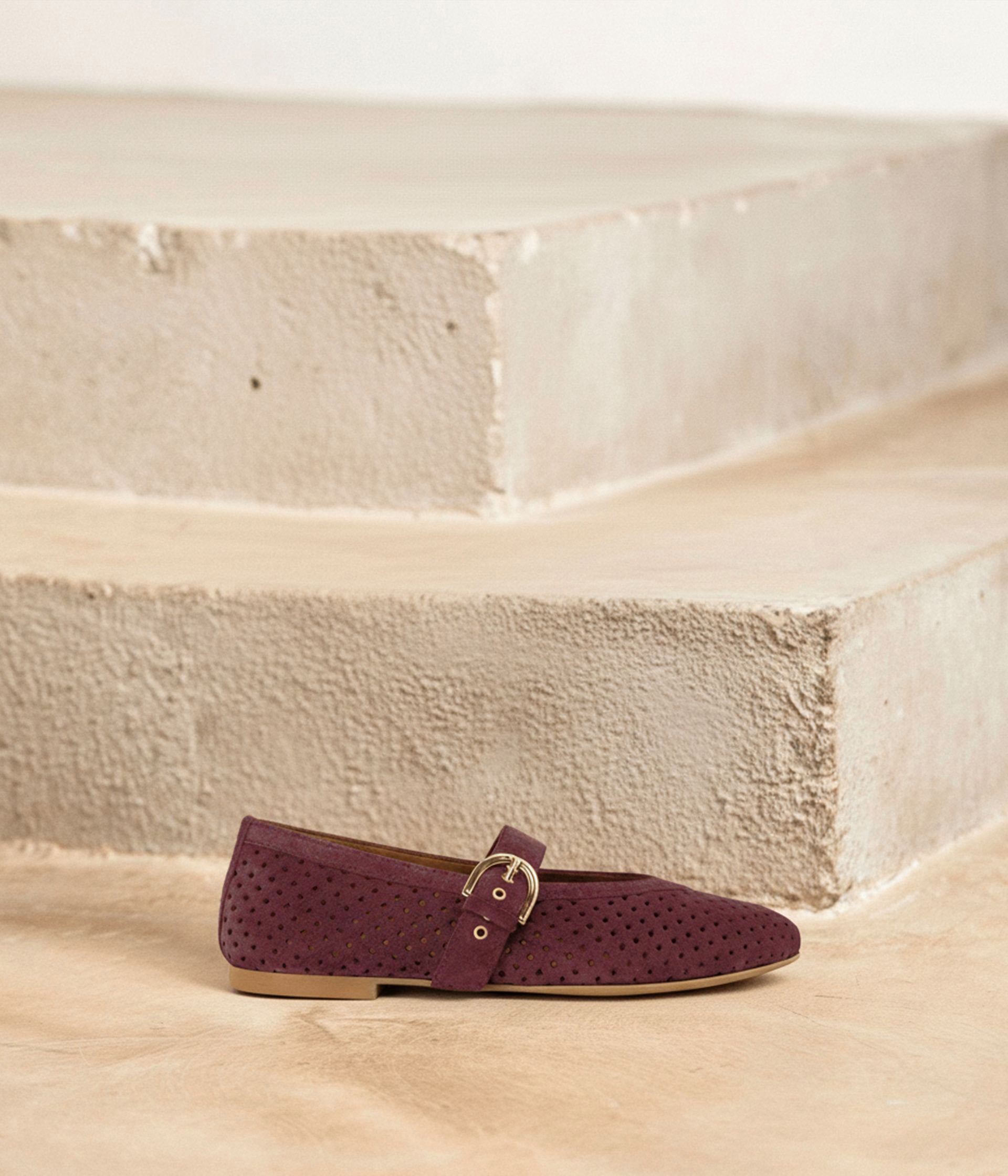 Ballerines velours prune Triomphe