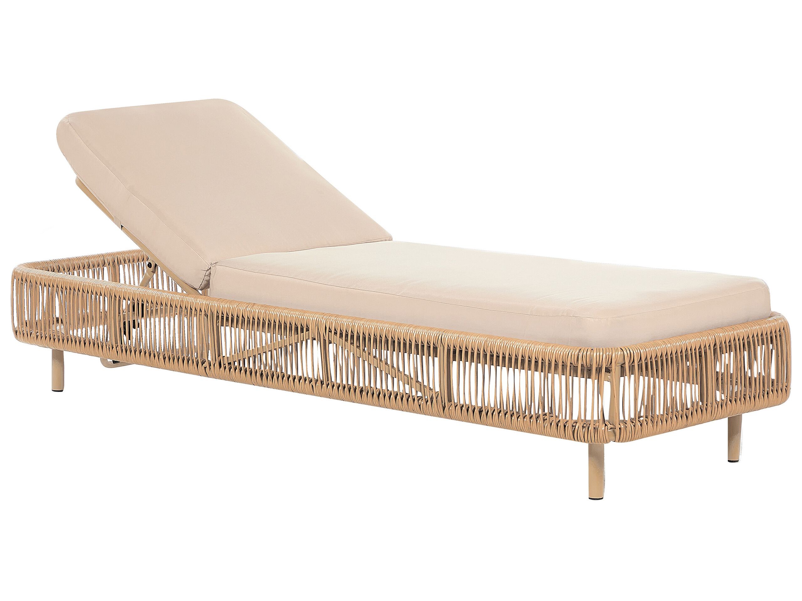 Leżanka leżak ogrodowy rattan naturalny