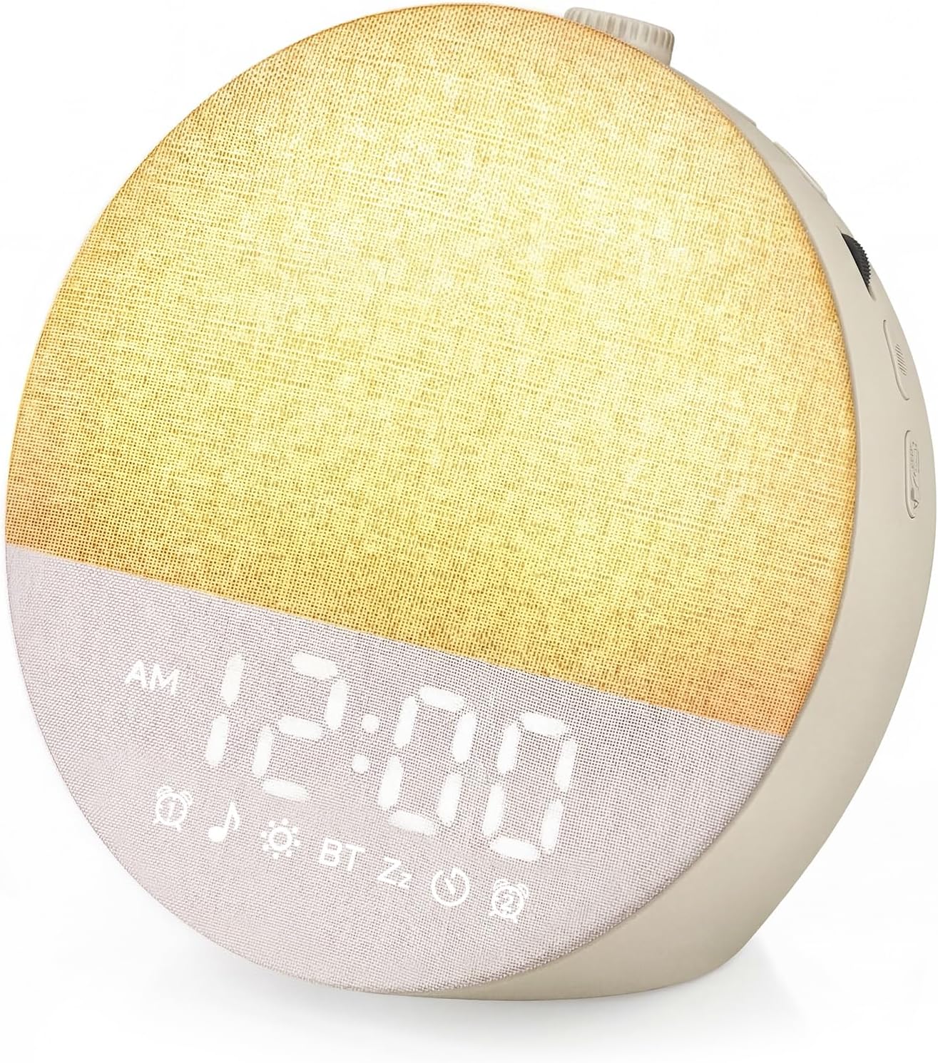 Geuuap Sunrise Alarm Clock White Noise Machine | Natural Wake-Up Light for Bedroom with 30 Soothing Sleep Aids, Bluetooth Speaker, Dimmable Clock, Screen-Free Design for Baby Adults Kids-Khaki