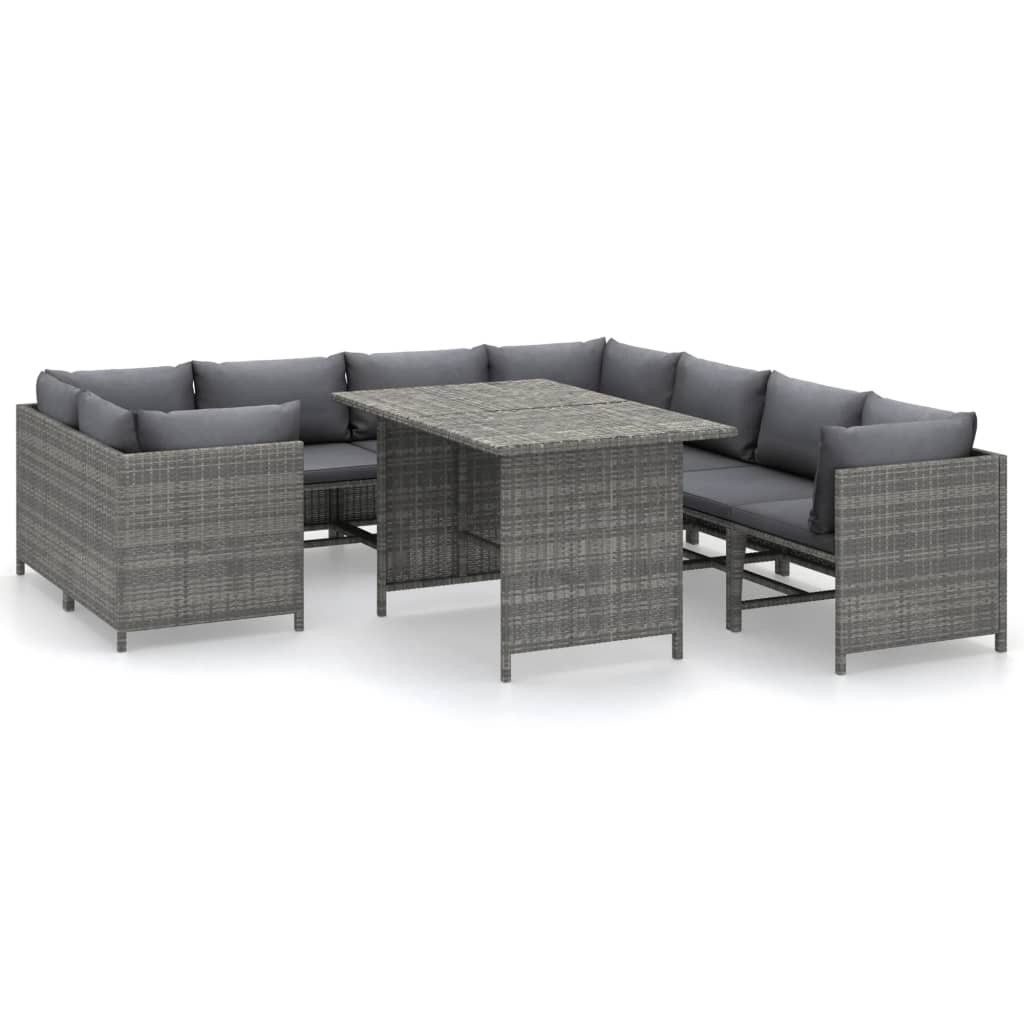 Zestaw wypoczynkowy do ogrodu Szary Technorattan 4x hjørne   4x sofa
