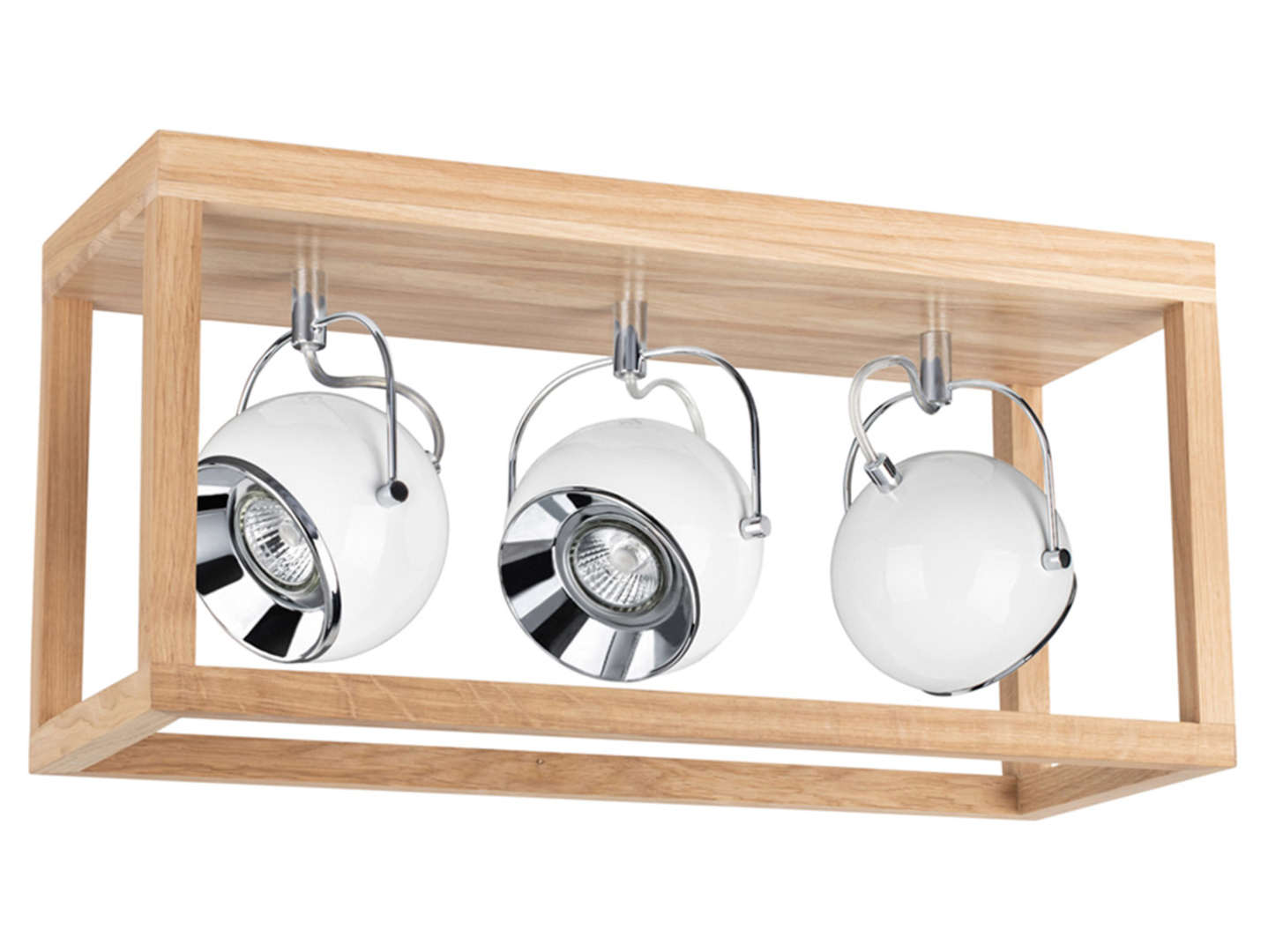 Lampa sufitowa Roy 3-punktowa brązowo-biała