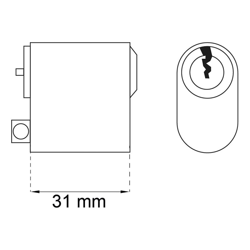 SYLINDER HABO 65520 7-STIFT MATT MESSING