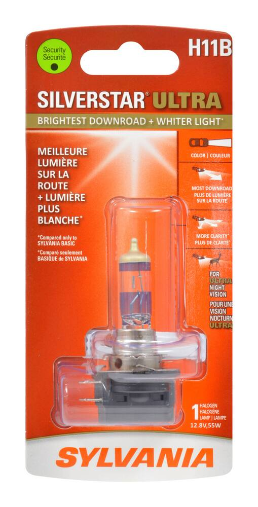 H11 Sylvania SilverStar® ULTRA Halogen Headlight Bulb, White Light, 1-pk