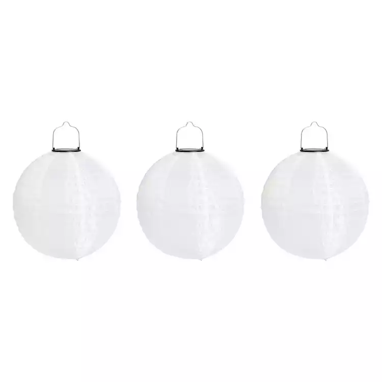 Habitat Solar White Lantern - Pack of 3