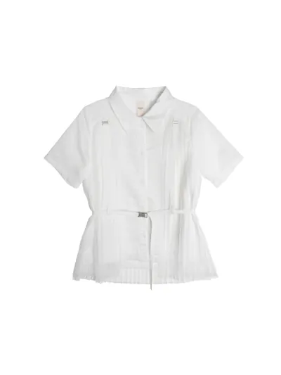 Pleated shirt with detachable belt - 25SRT040C