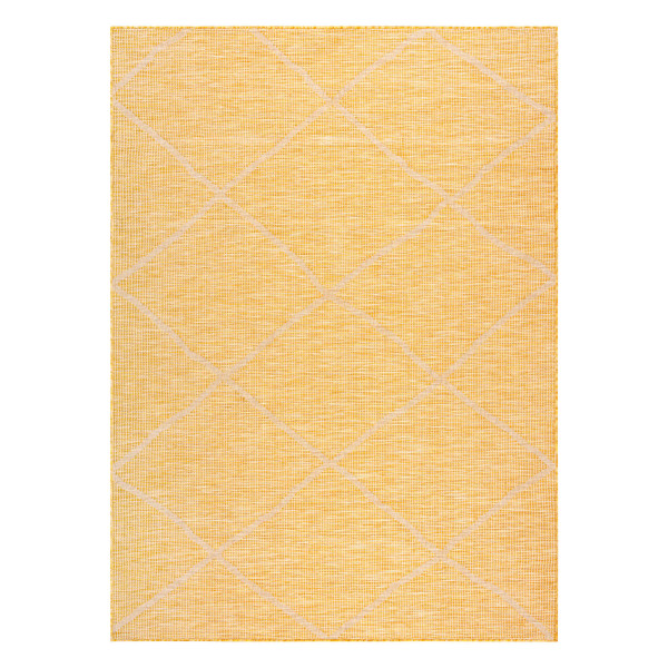Dywan SZNURKOWY SIZAL płaskotkany PATIO 3075 romby żółty / 78x150 cm