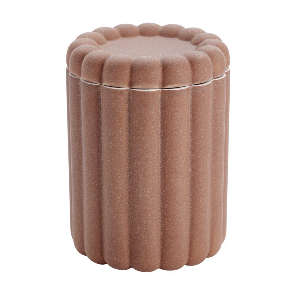 Pot de rangement en céramique forme cannelé Ø11xH18cm (2 modèles)