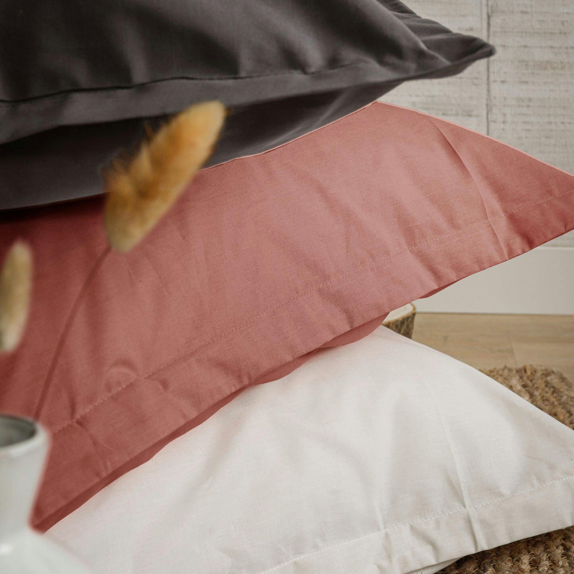 FIL & SENS - Housse de couette en coton Bio terracotta 240 x 220 cm