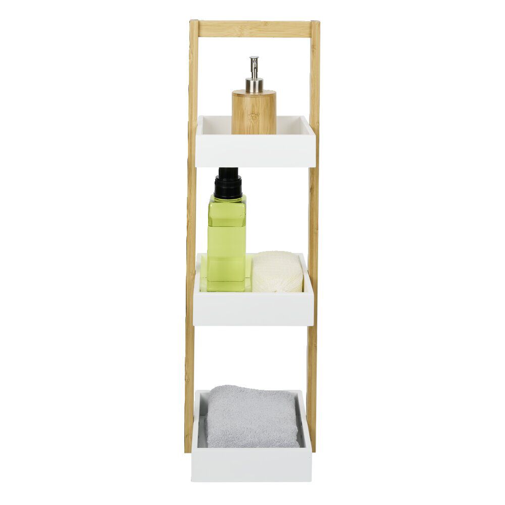 étagère de salle de bain à 3 niveaux bambou 22x24xH73cm