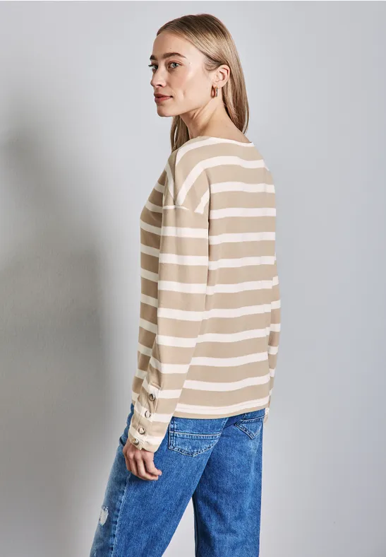 Streifenshirt mit Knöpfen