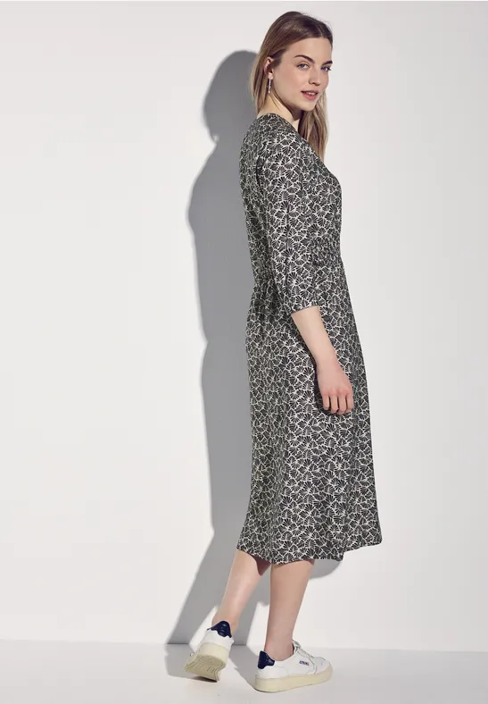 Print-Kleid mit Smock-Detail