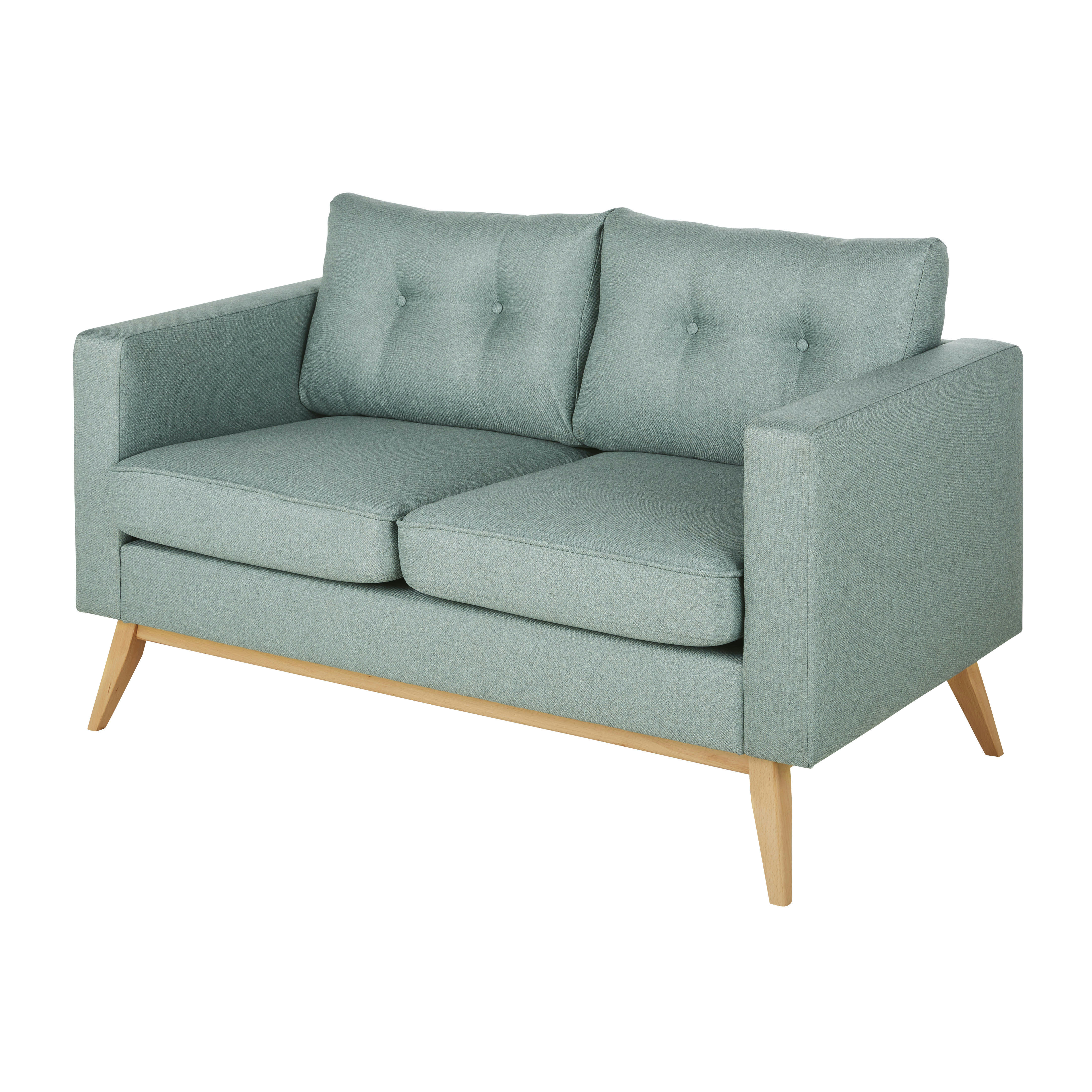 Brooke - Canapé style scandinave 2 places vert d'eau chiné