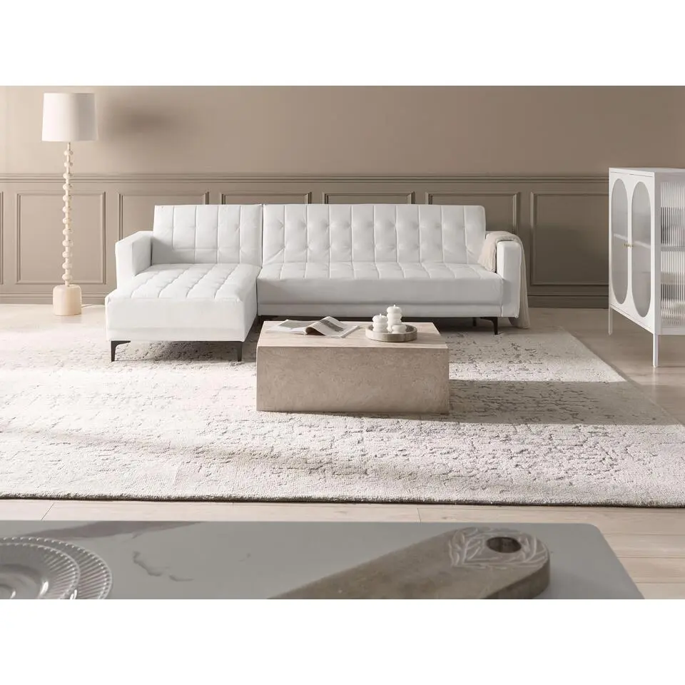 ABERDEEN - Hoekbank - Wit - Rechtszijdig - Kunstleer