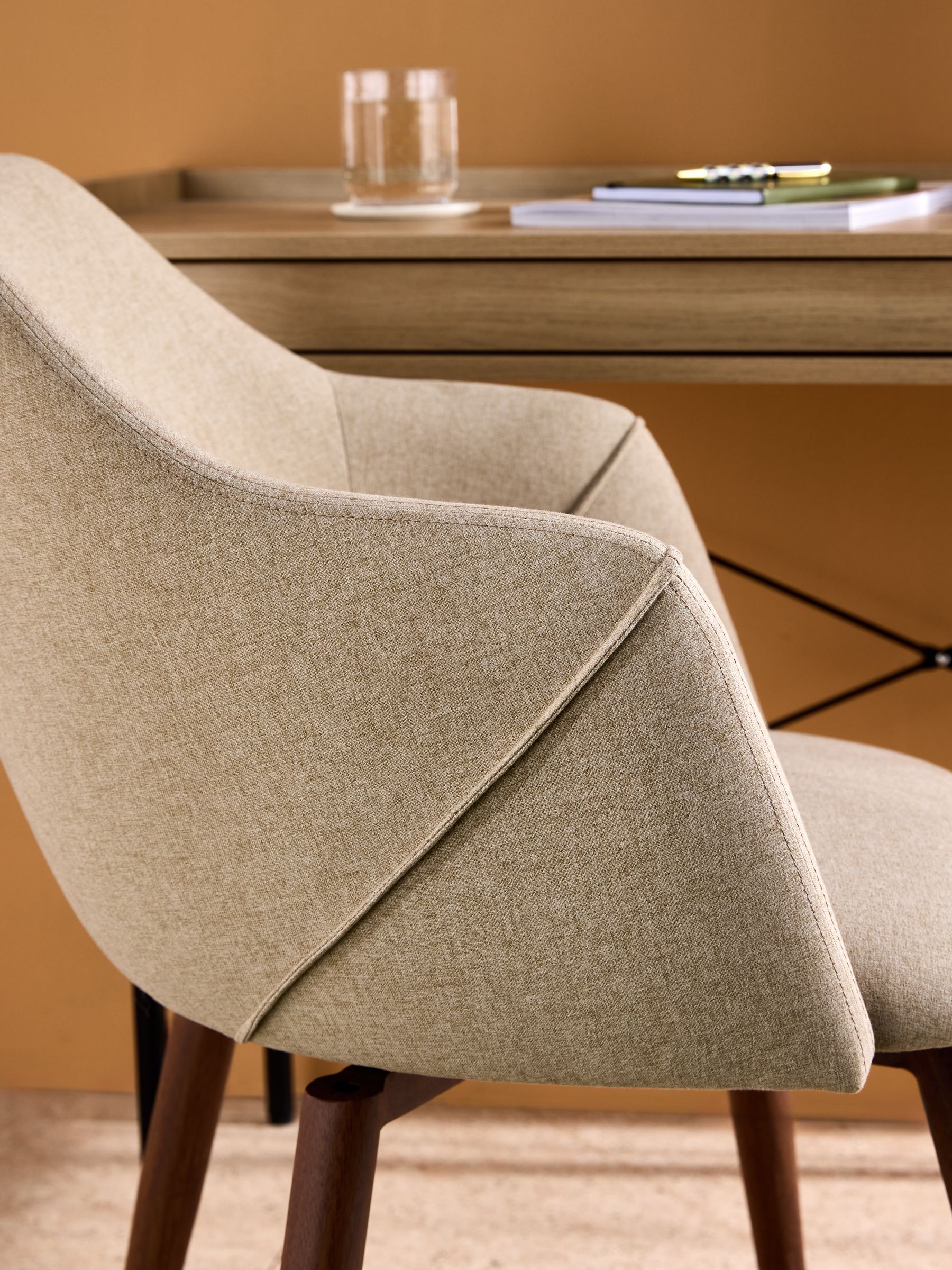 Lule Swivel Office Chair in Ecru Marl