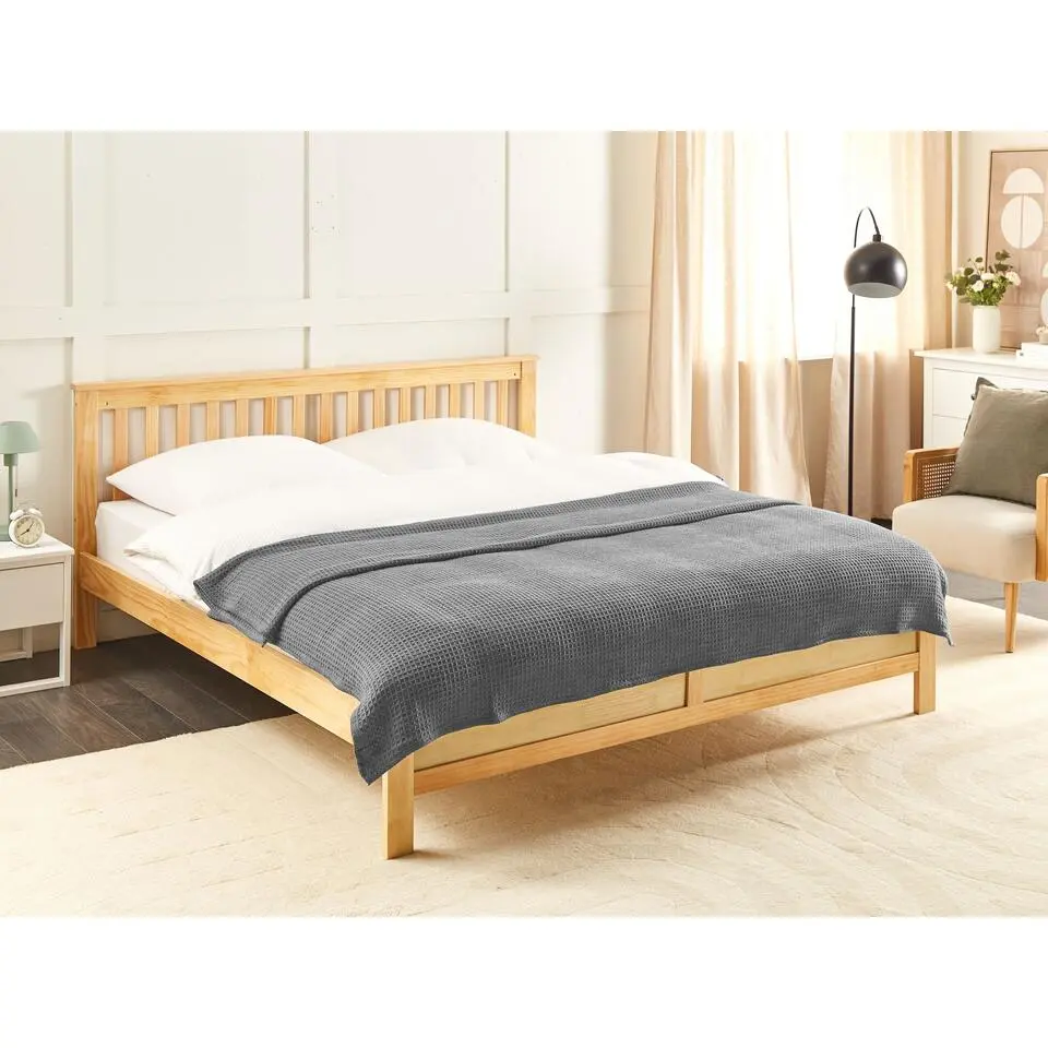 RAGALA - Sprei - Donkergrijs - 220 x 200 cm - Katoen