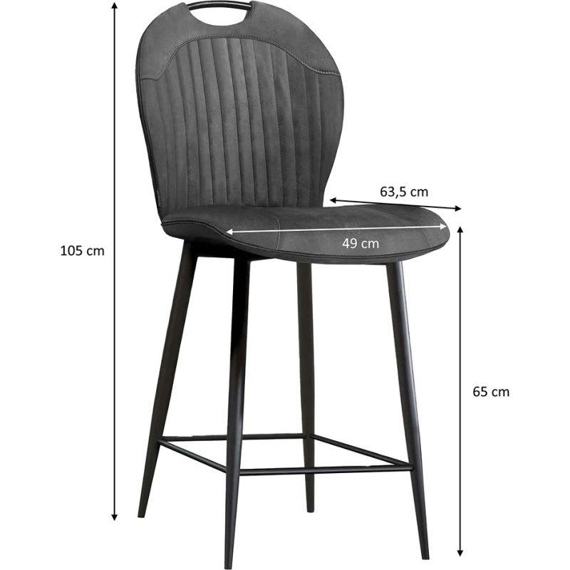 CAPRI - Tabouret de bar vintage (lot de 2) pieds en métal