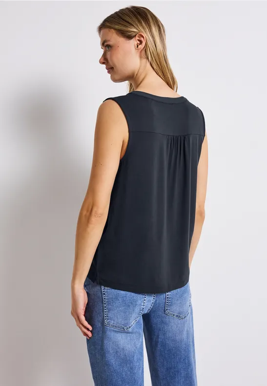 Split Neck Jersey-Top