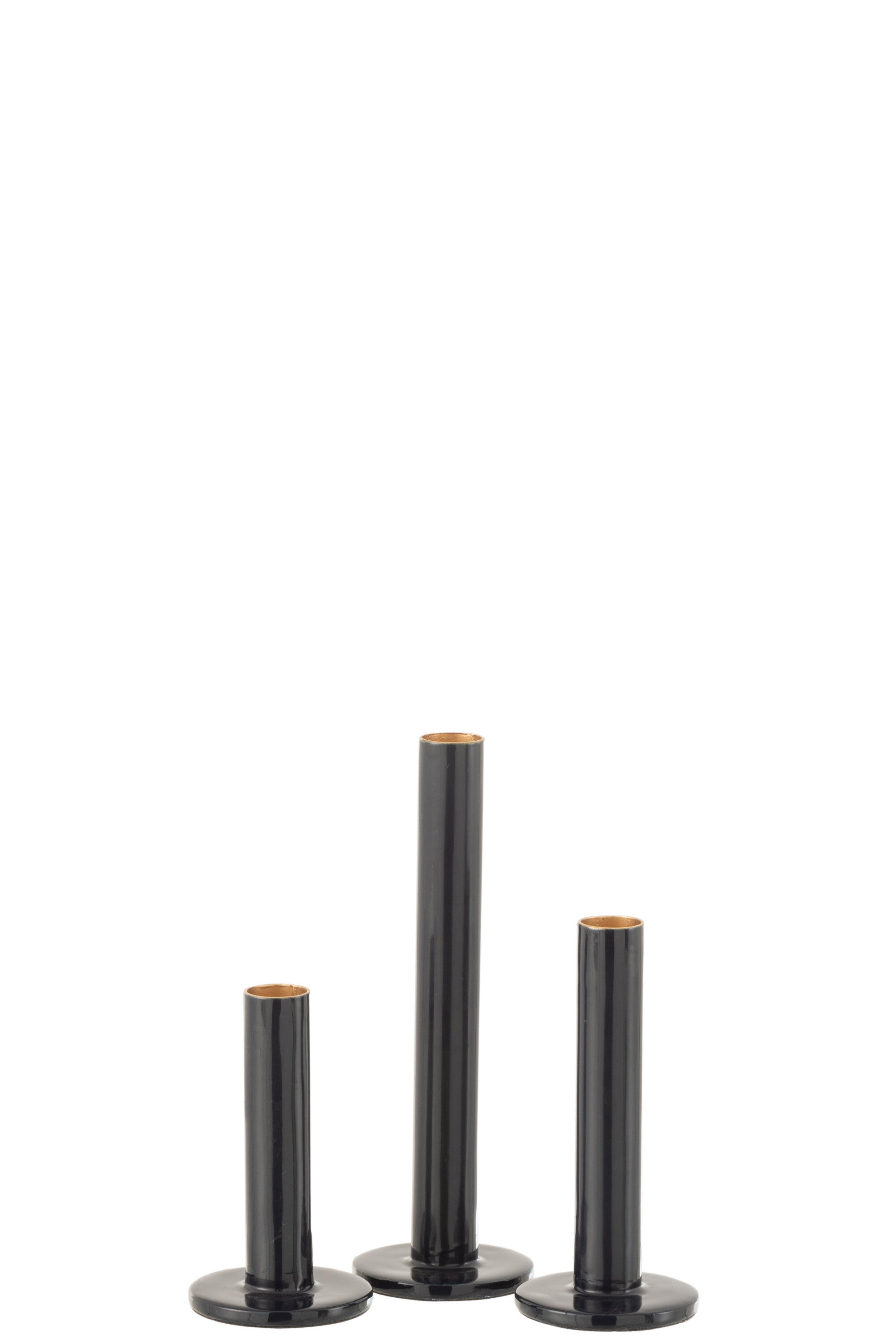 J-Line kandelaar Laag Modern - metaal - blauw - 3 stuks