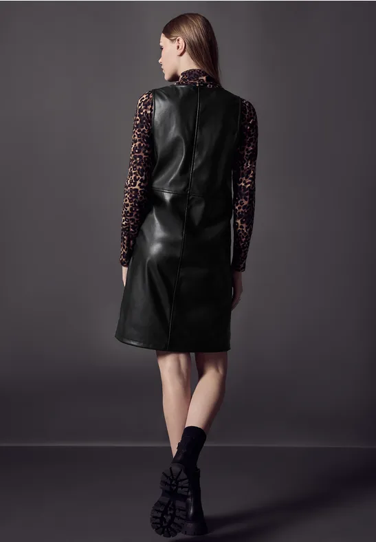 Kleid in Leder-Optik