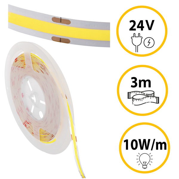 Taśma LED LL COB 10W 24 3m NW LightLogic 66805 barwa biała neutralna 1 szt.