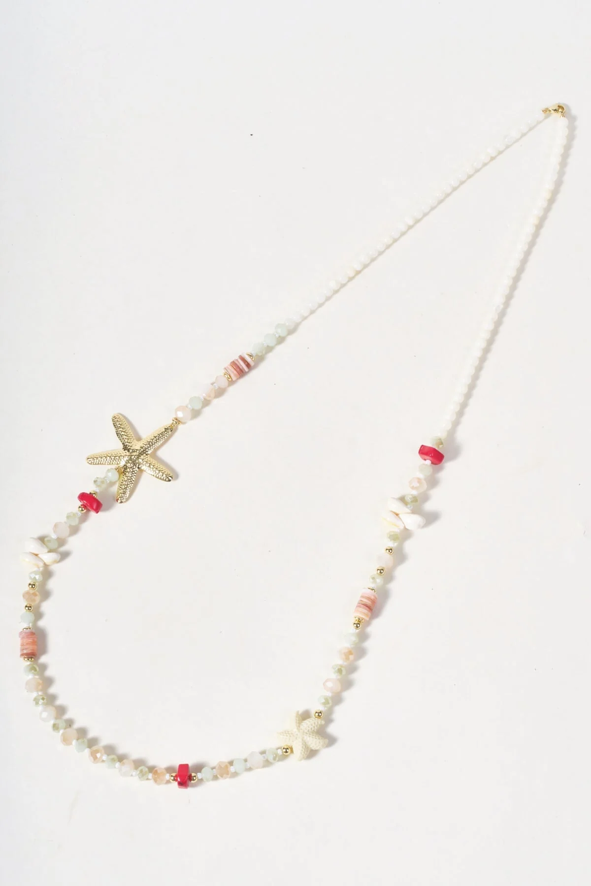 Long Beaded Starfish Necklace