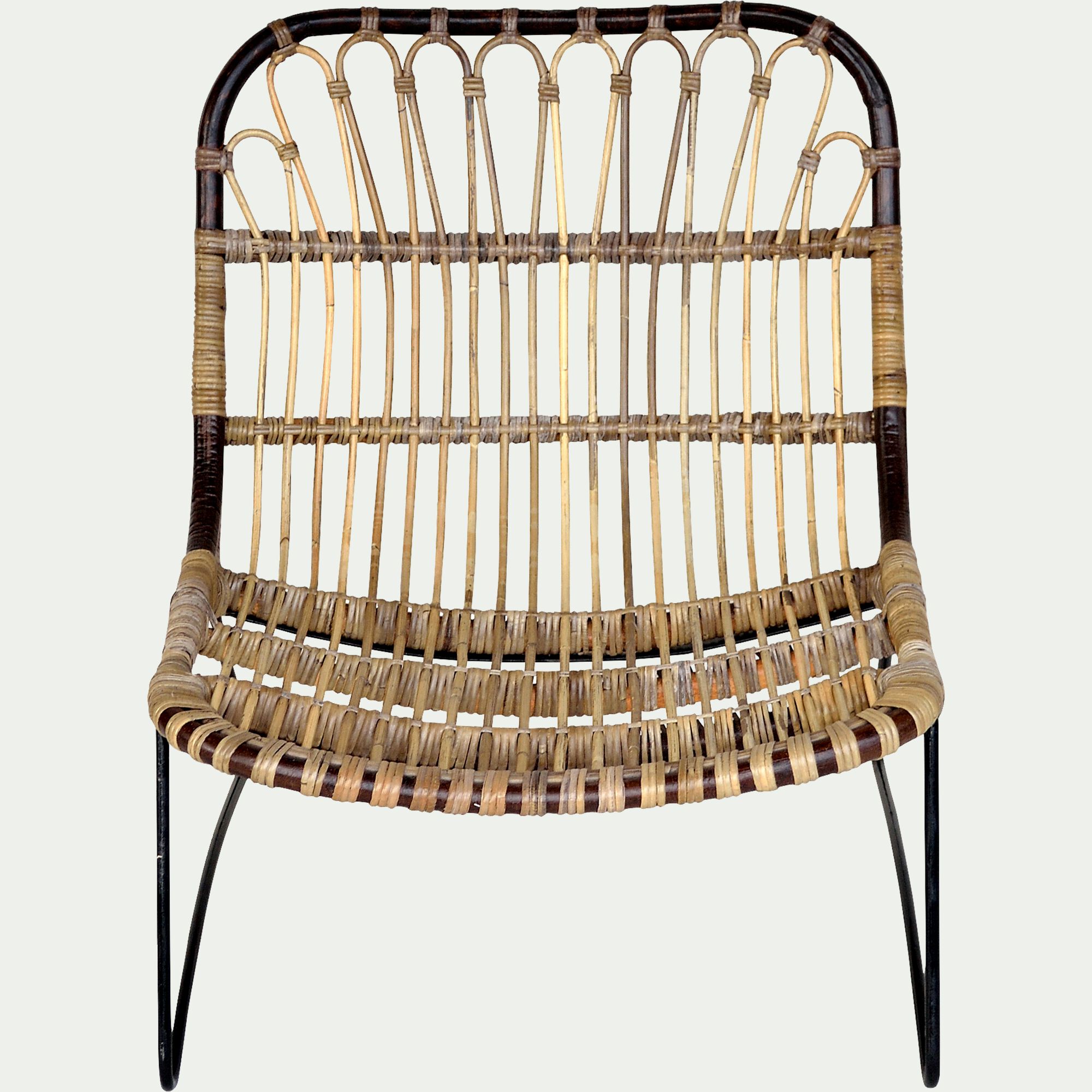 HELOISE - Fauteuil en rotin et métal