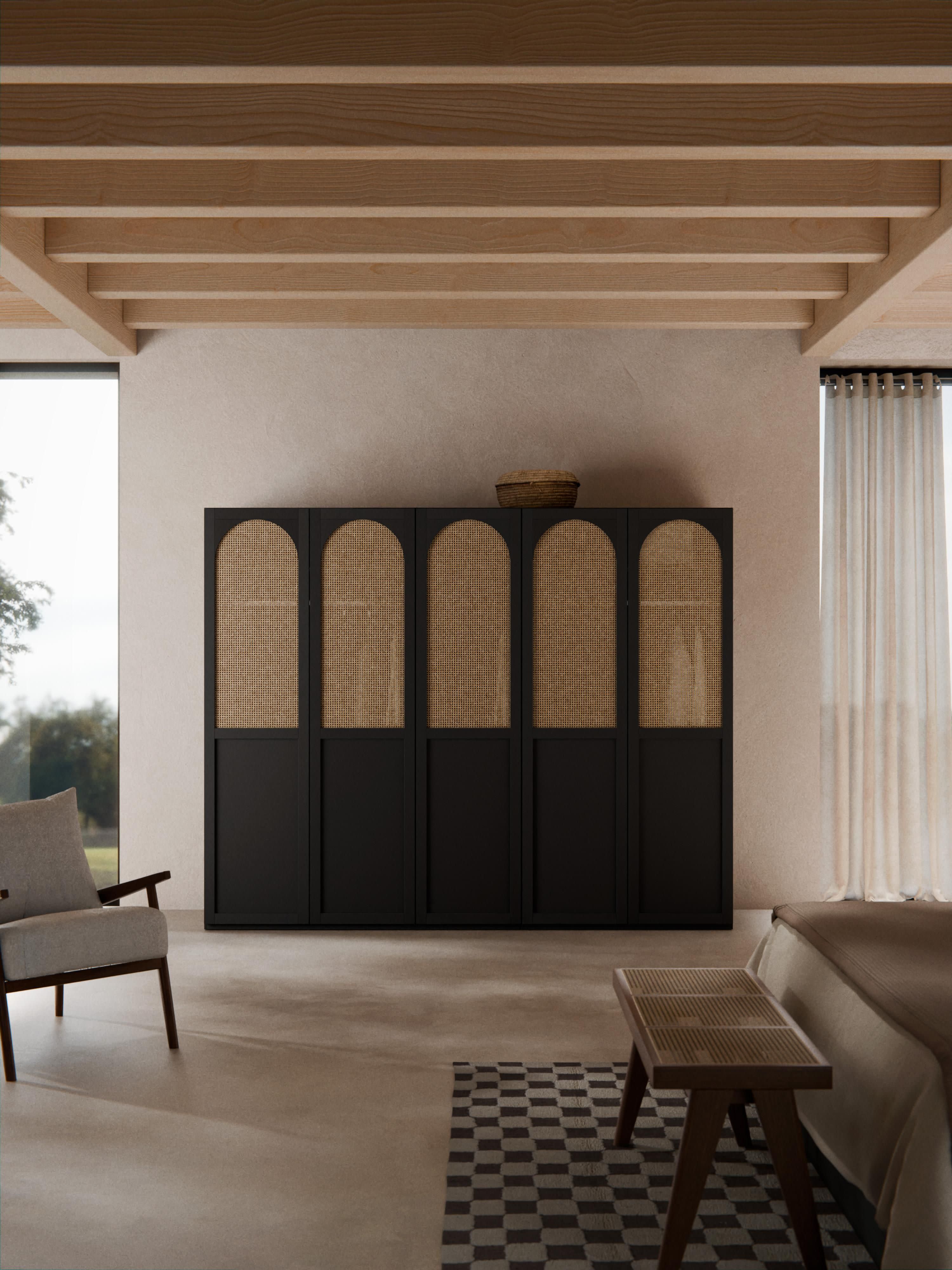 Modularer Drehtürenschrank Jeanne, 250 cm Breite, in verschiedenen Größen