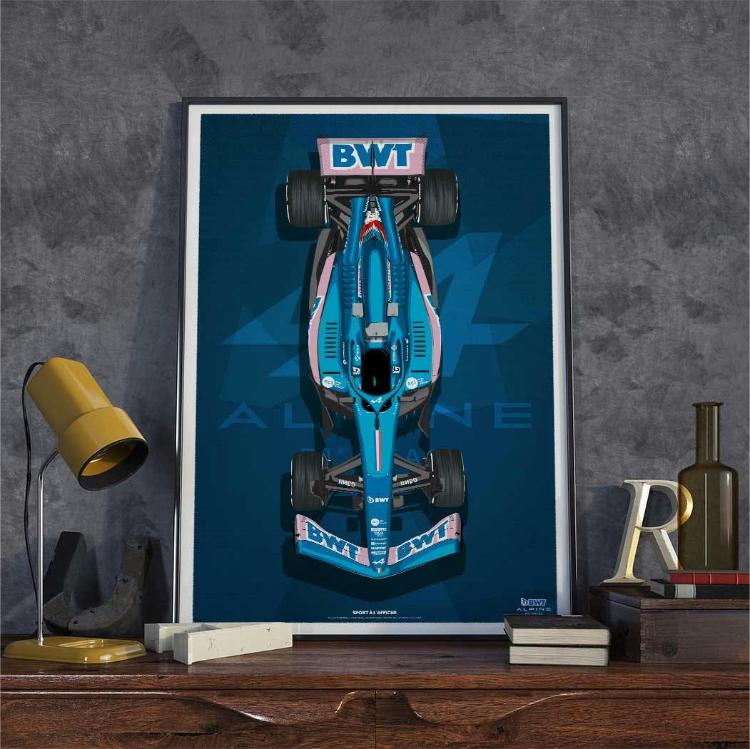 AUTO-MOTO - Affiche F1 - BWT Alpine F1 Team 2022  A522 Reveal  40x60 cm