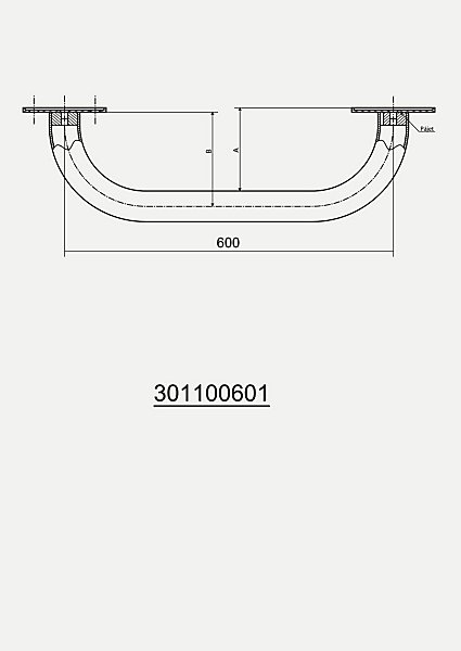 Barre de maintien de douche HELP en acier inoxydable-68x8x10,6cm--