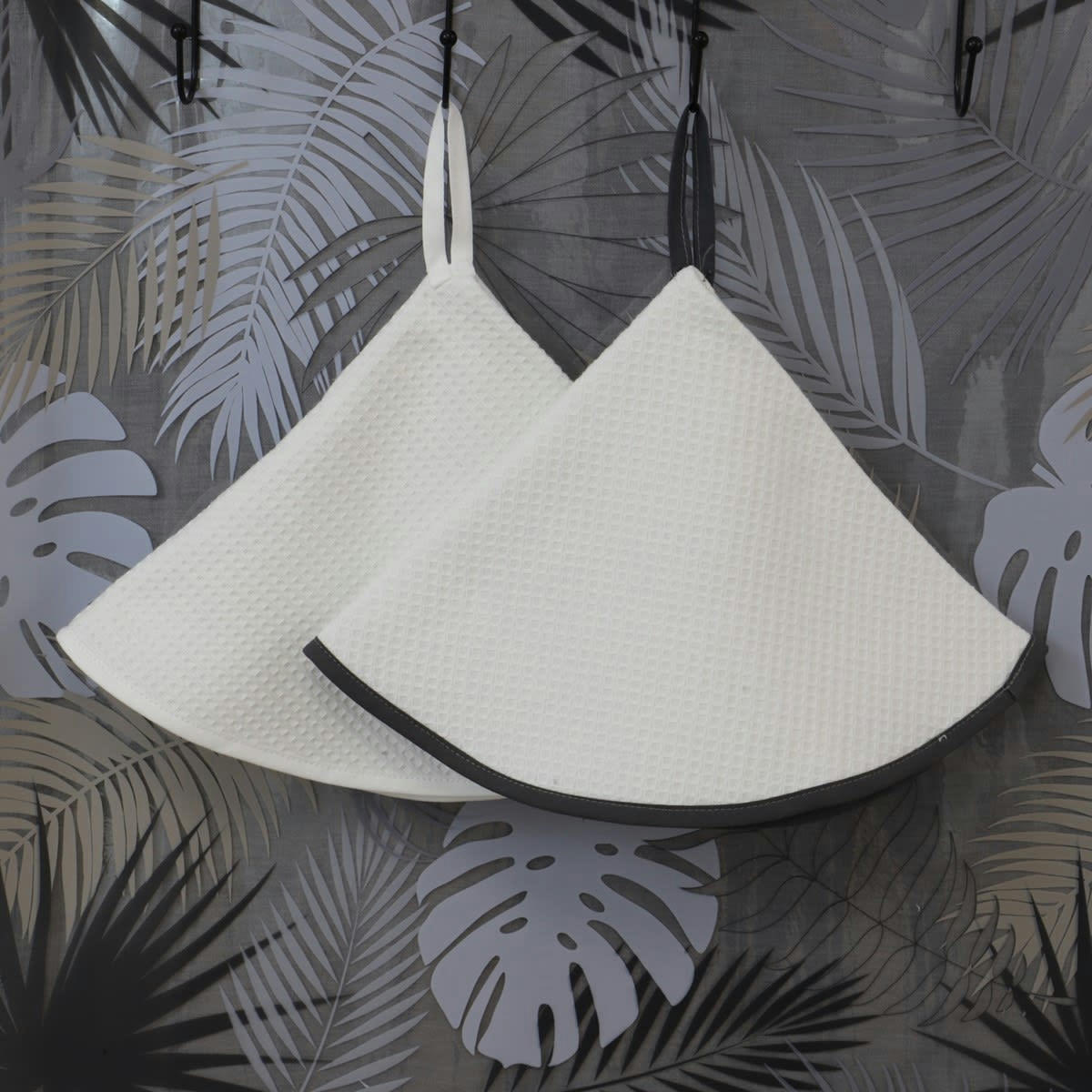 AMBIANCE - Lot de 2 essuies mains en coton blanc